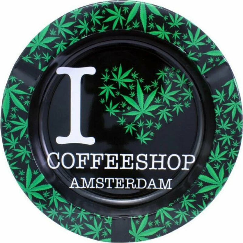 Μεταλλικό Τασάκι - Σχέδιο I Love Coffeeshop Amsterdam