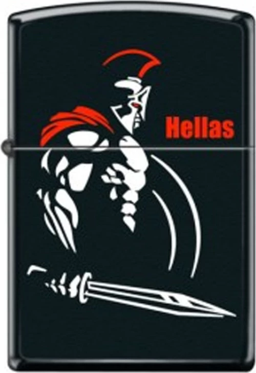 Zippo Αναπτήρας Λαδιού Αντιανεμικός σε Μαύρο χρώμα Spartan Warrior