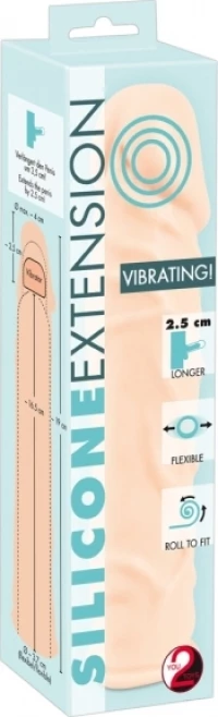 You2Toys Silicone Extension Vibrating 19cm Flesh