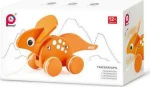 Pin Toys Ξύλινη Τρεχαλίτσα Δεινόσαυρος Τρικεράτωψ