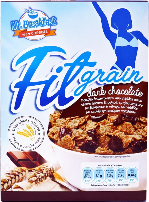 Mr.Breakfast Fitgrain Dark Chocolate 375gr