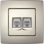 Elmark City Διπλή Πρίζα Τηλεφώνου RJ11 + Δικτύου RJ45 190732 Ασημί