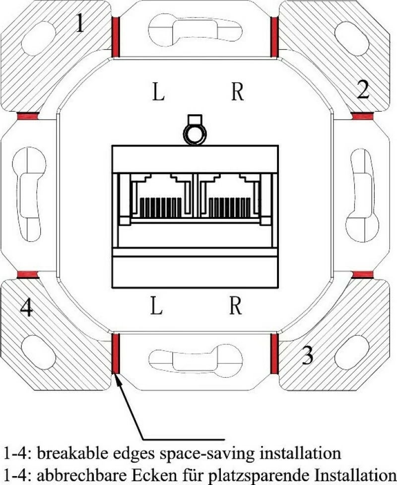 Goobay Επιτοίχια Πρίζα Cat 6A 2xRJ45 (80x80mm) 68572