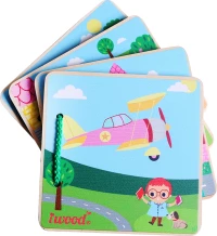 Ξύλινο βιβλιοπαιχνίδι Vehicles-Wooden Storybook iwood