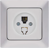 Eurolamp Πρίζα Τηλεφώνου με Πλαίσιο Μονή σε Ασημί Χρώμα 152-16213