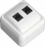 Eurolamp Mini Πρίζα Τηλεφώνου με Πλαίσιο Διπλή σε Λευκό Χρώμα 147-16244