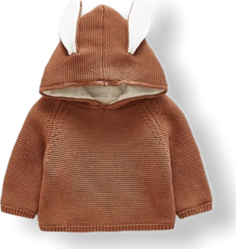 Baby Knitted Sweater "Rabbit" - Brown