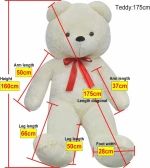 vidaXL Αρκούδος 160cm Λευκός