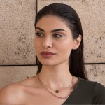 Γυναικείο Κολιέ Διπλό από Ατσάλι Επιχρυσωμένο