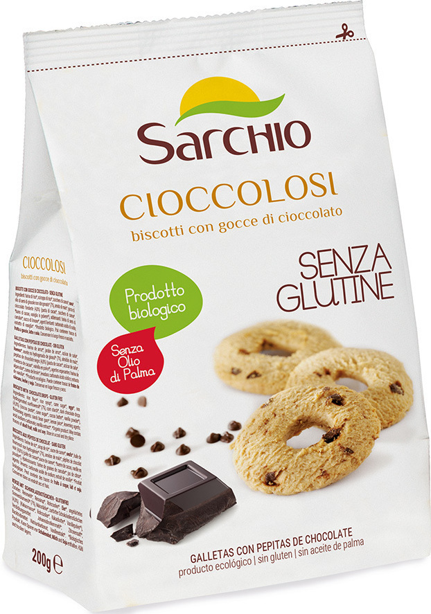 Μπισκότα Βιολογικά Χωρίς Γλουτένη Sarchio Cioccolosi 200g