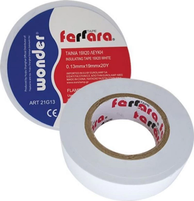 Eurolamp Μονωτική Ταινία White 147-34000 19mm x 20m