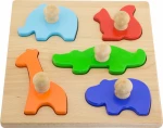 Σφηνώματα Ξύλινα Zωάκια 5pcs Viga Toys