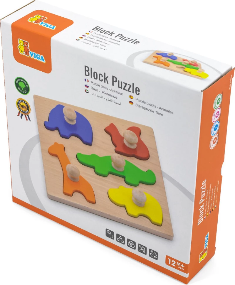 Σφηνώματα Ξύλινα Zωάκια 5pcs Viga Toys