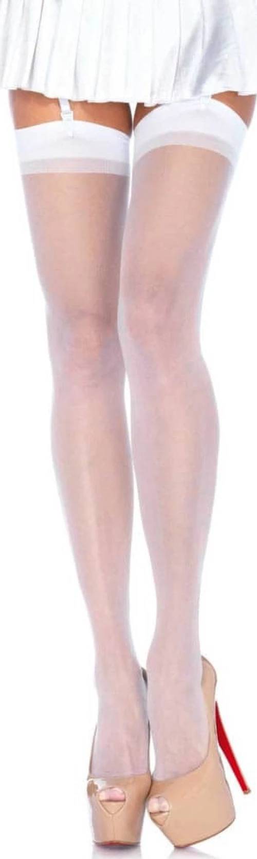 Leg Avenue 1001 Sheer Stockings White