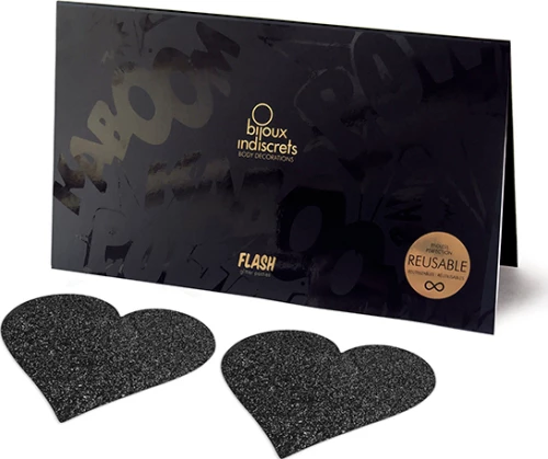 Bijoux Indiscrets Flash Heart Pasties Black