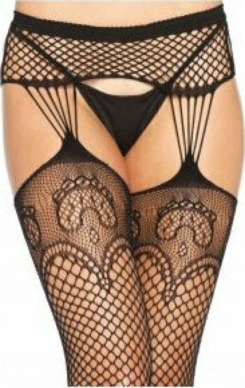 Leg Avenue 1063 Garterbelt Stockings Black