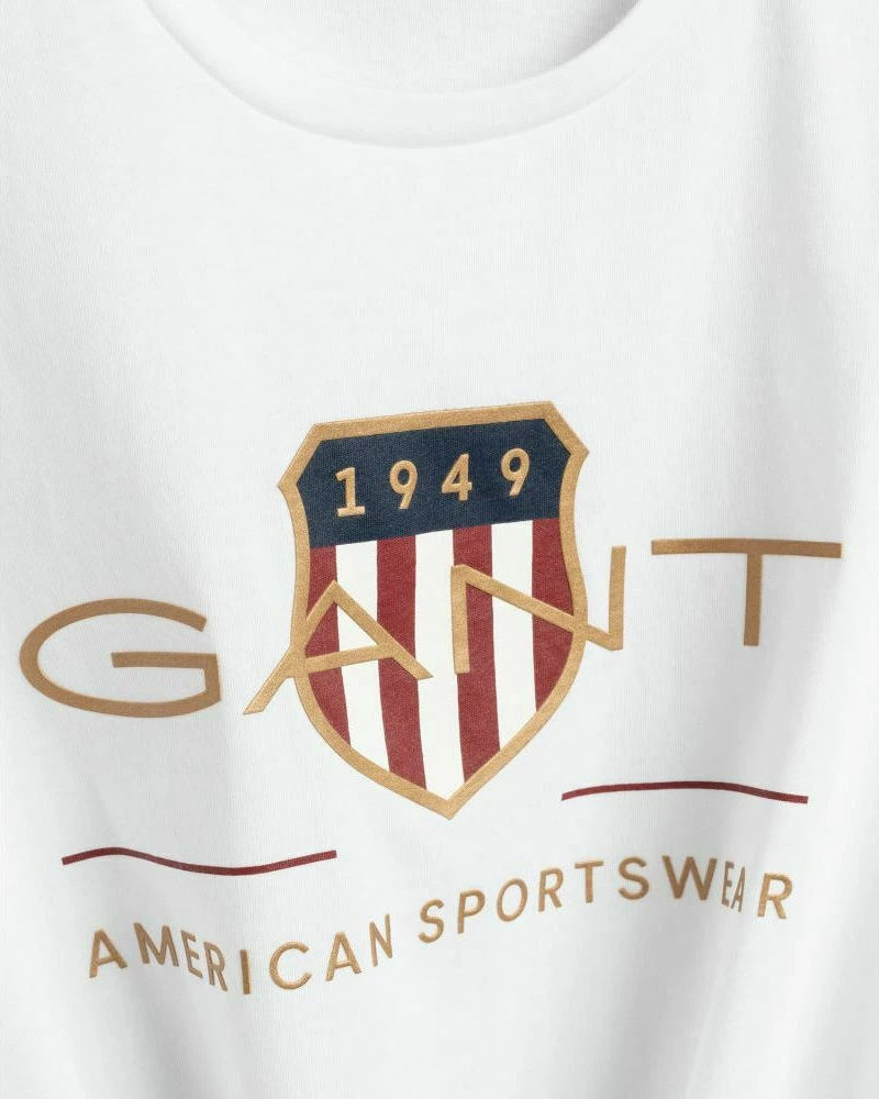 Gant Παιδικό T-shirt για Αγόρι Λευκό T-Shirt "Logo Shield"
