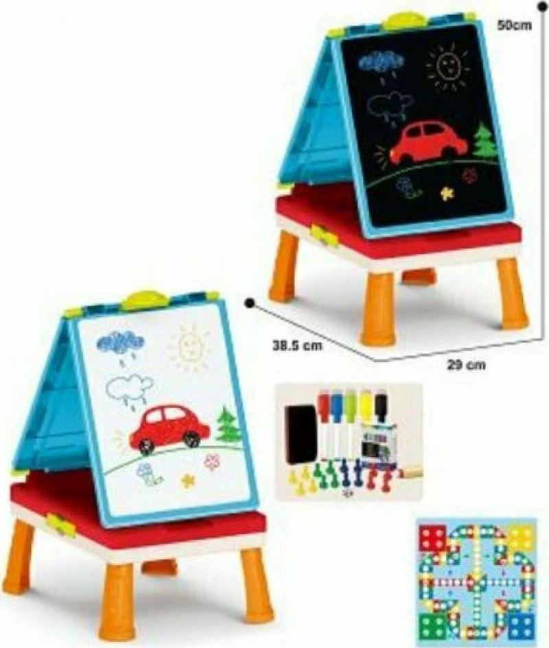 Zita Toys Πίνακας 2 Όψεων Με Τραπεζάκι Μπλε