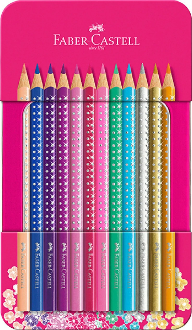 Faber-Castell Sparkle Ξυλομπογιές σε Mεταλλική Kασετίνα 12τμχ