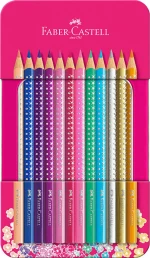 Faber-Castell Sparkle Ξυλομπογιές σε Mεταλλική Kασετίνα 12τμχ