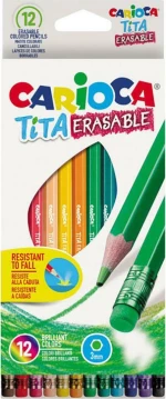 Carioca Tita Erasable Σετ Ξυλομπογιές με Γόμα 12τμχ