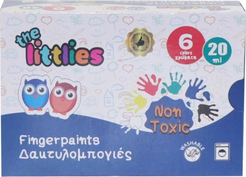 The Littlies Δακτυλομπογιές 20ml 6τμχ