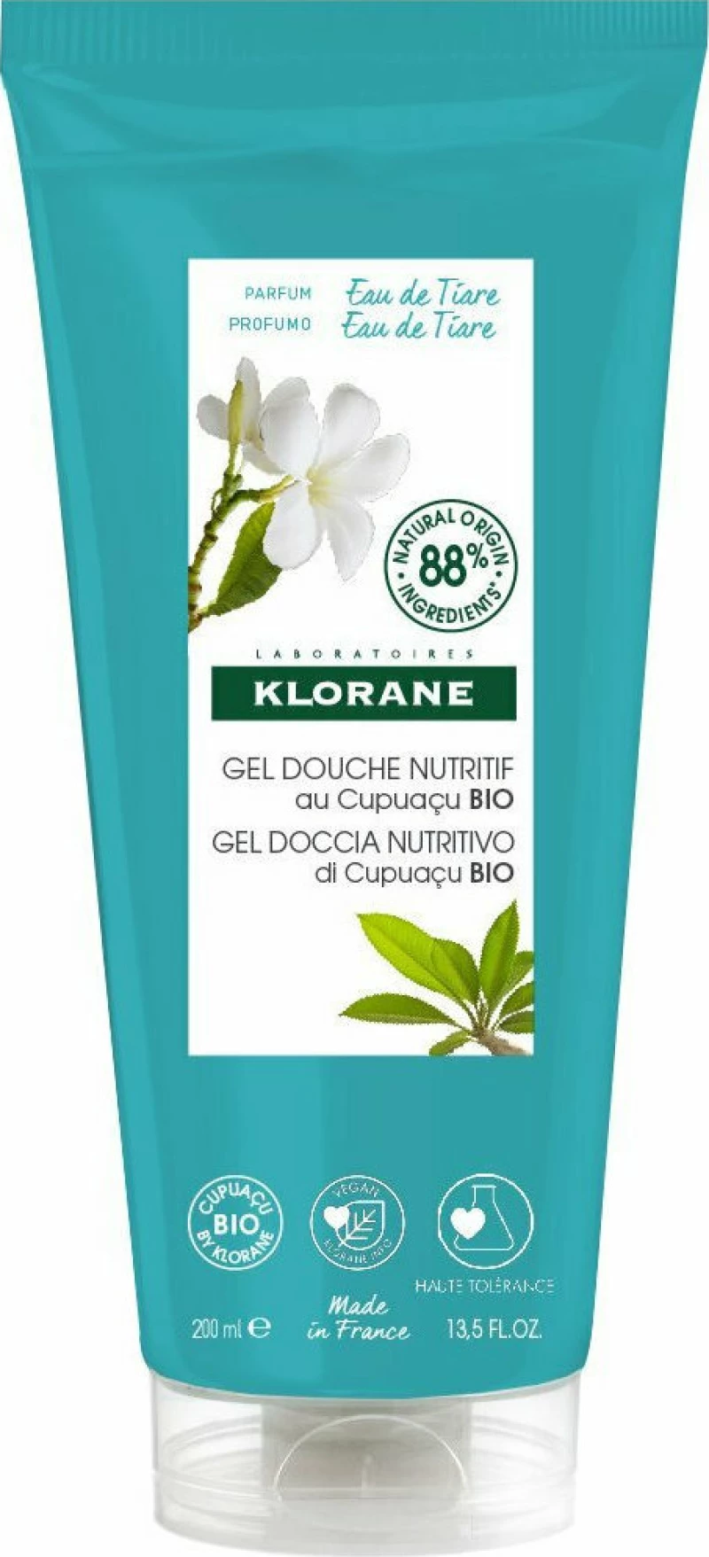 Klorane Bio Organic Cupuacu Butter & Tiare Water Shower Gel 200ml