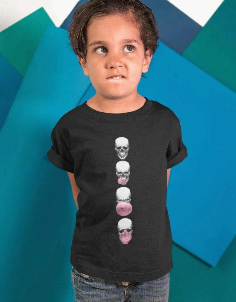 Skull Bubble Παιδικό T-shirt - BLACK
