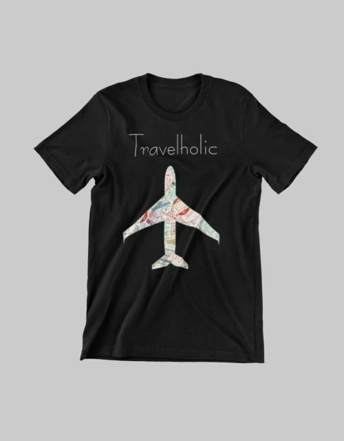 Travelholic Παιδικό T-shirt - BLACK