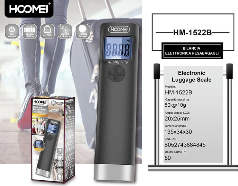 Hoomei Ζυγαριά Αποσκευών HM-1522B Μαύρο