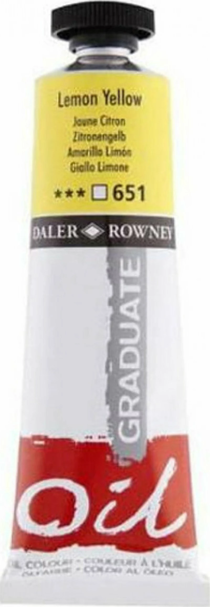 Daler Rowney Graduate Oil Λαδομπογιά Lemon Yellow 651 38ml