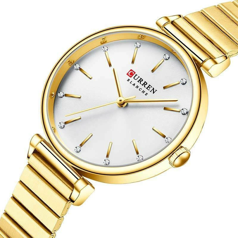 Curren 9081 Ρολόι με Μεταλλικό Μπρασελέ σε Χρυσό χρώμα