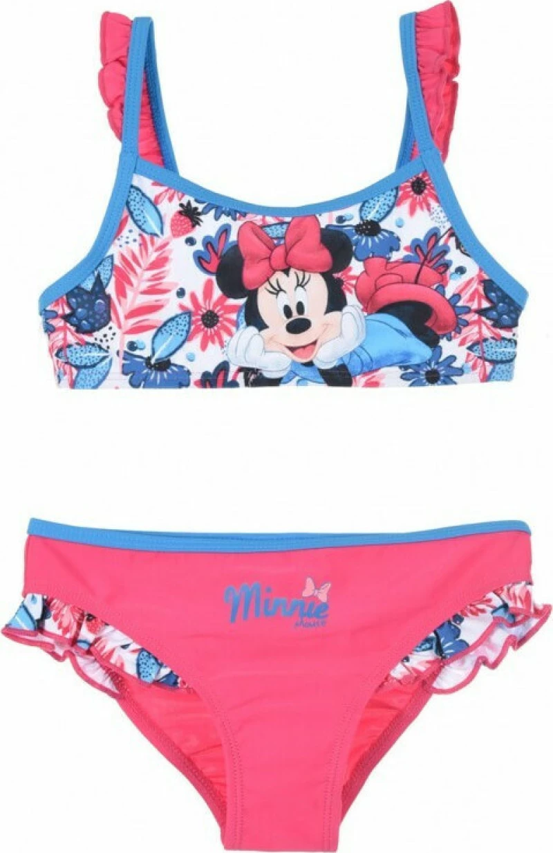 Παιδικό Μαγιό Minnie Mouse flowers, Χρώμα Φούξια