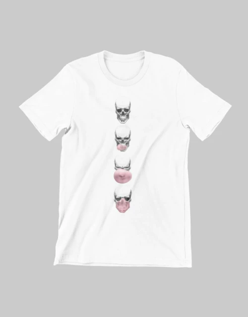 Skull Bubble Παιδικό T-shirt - WHITE