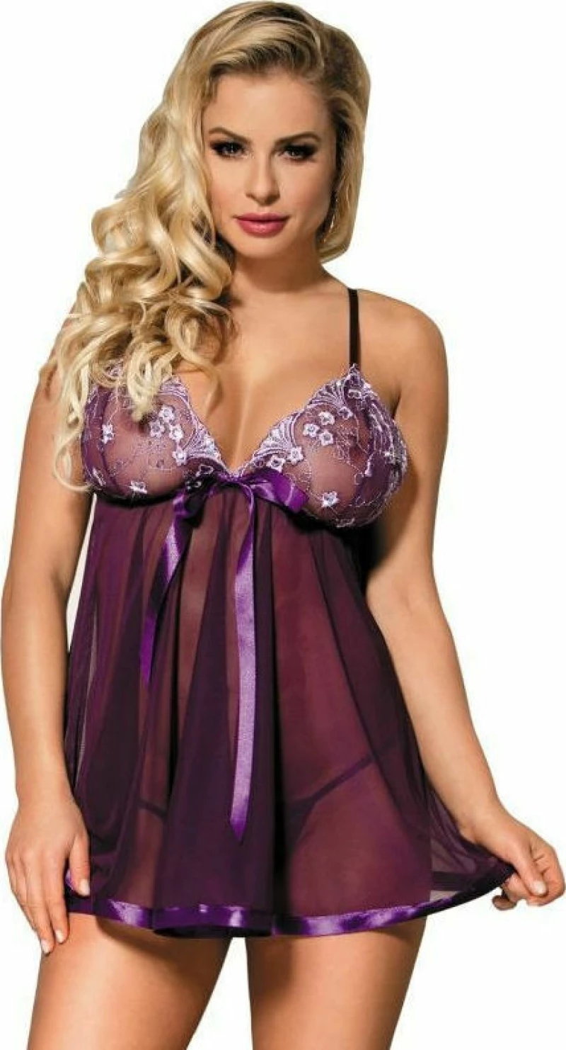 SUBBLIME BABYDOLL WITH BOW AND SHINNY DETAILS PURPLE