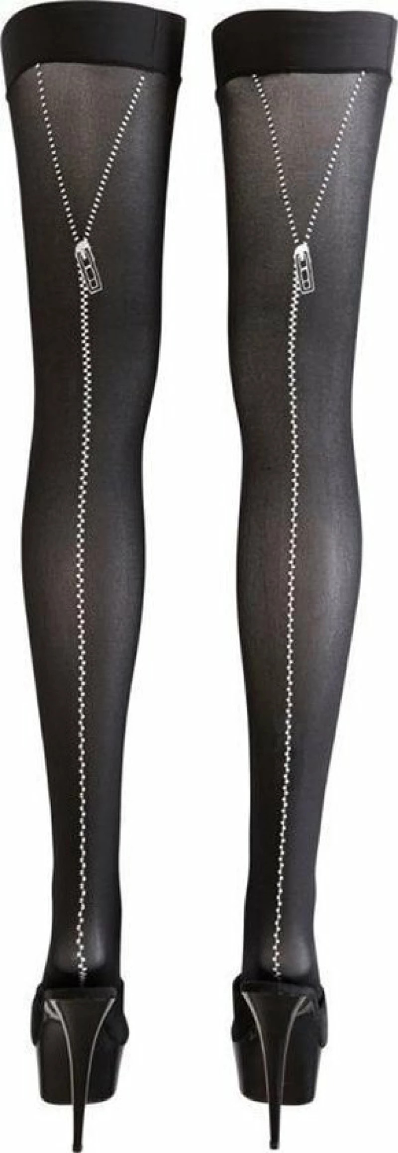 Cottelli Collection Stockings with Zipper Black