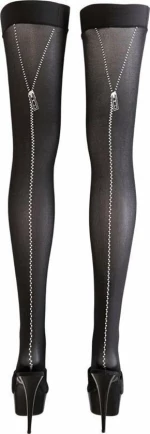 Cottelli Collection Stockings with Zipper Black