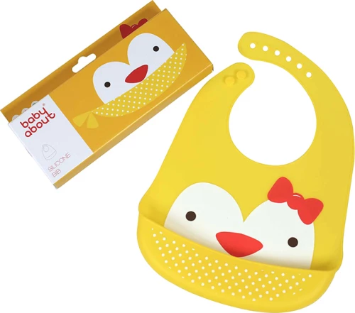BabyWise Σαλιάρα Σιλικόνης Cute Animals Yellow
