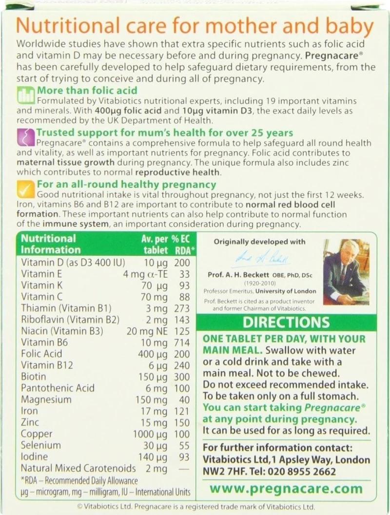 Vitabiotics Pregnacare Original 30 ταμπλέτες