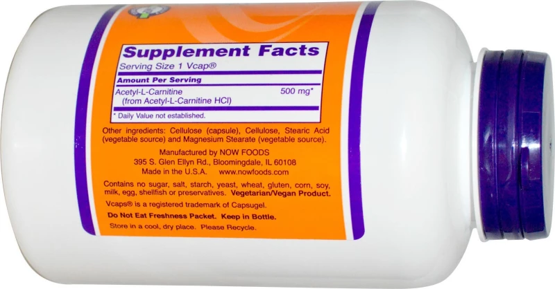 Now Foods Acetyl L-Carnitine 500mg 50 κάψουλες