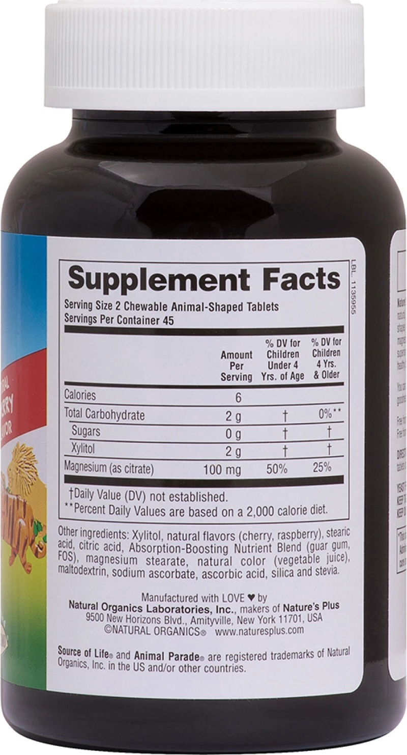Nature's Plus Animal Parade Mag Kidz Chewable 90 μασώμενες ταμπλέτες