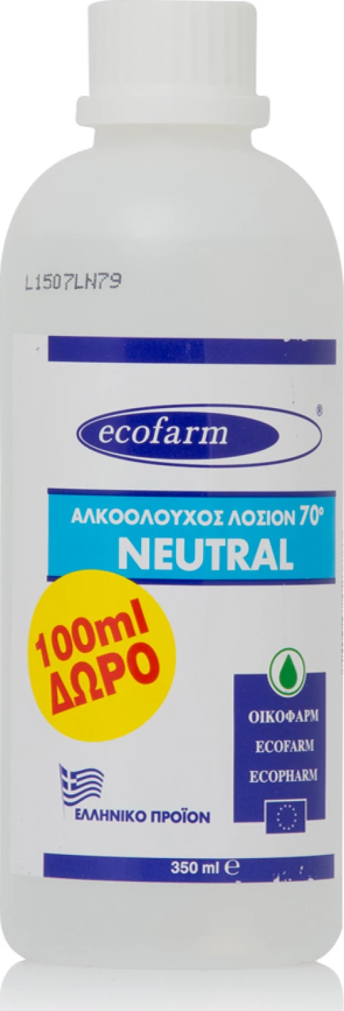 Ecofarm Αλκοολούχος Λοσιόν 70° Neutral 350ml
