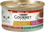 Purina Gourmet Gold Ταρτάρ Σολομός/Μαύρος Μπακαλιάρος 85gr