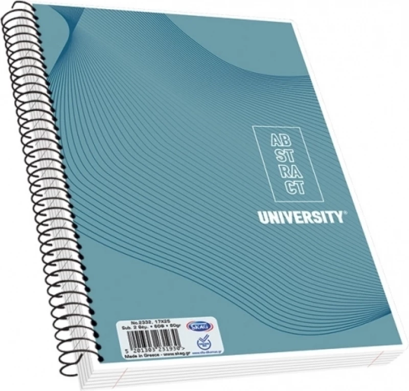 Skag Σπιράλ Τετράδιο Ριγέ Α4 University Abstract 231879 (Διάφορα Σχέδια/Χρώματα)