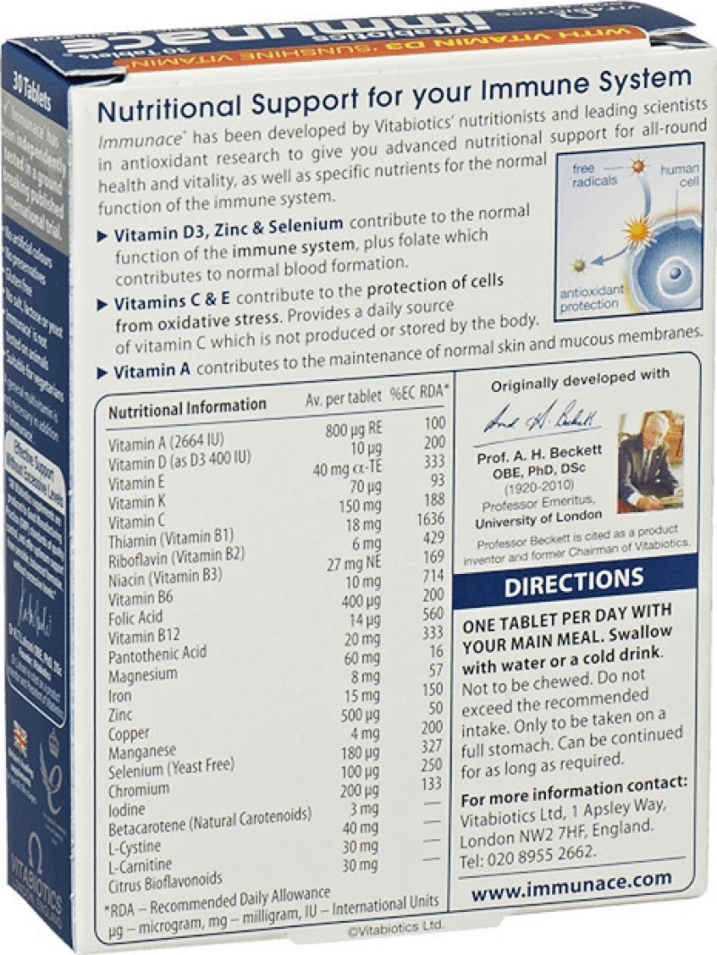 Vitabiotics Immunance 30 ταμπλέτες