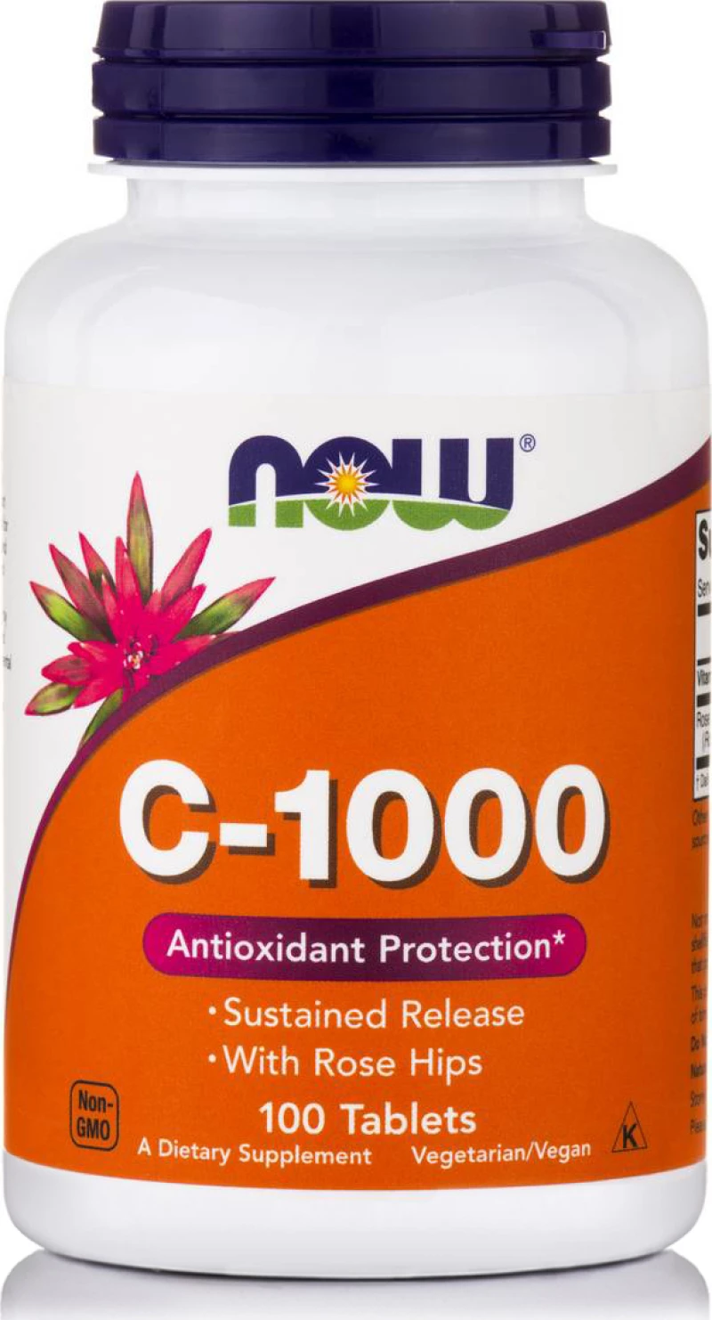 Now Foods Vitamin C-1000 Sustained Release Antioxidant Protection With Rose Hips 1000mg 100 ταμπλέτες