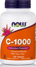 Now Foods Vitamin C-1000 Sustained Release Antioxidant Protection With Rose Hips 1000mg 100 ταμπλέτες