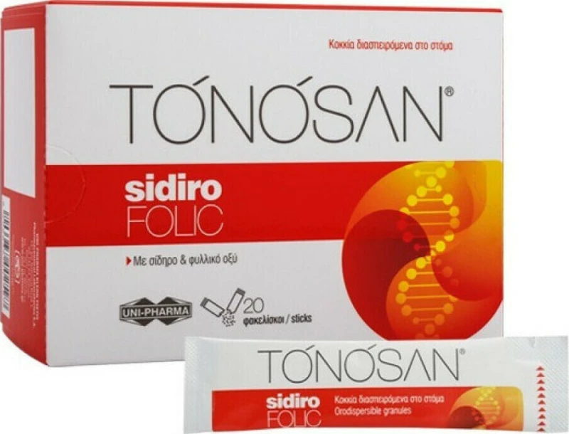 Uni-Pharma Tonosan Sidiro Folic 20 φακελίσκοι