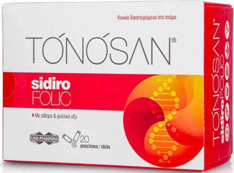 Uni-Pharma Tonosan Sidiro Folic 20 φακελίσκοι