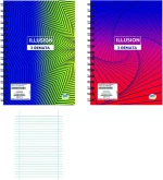 Justnote Σπιράλ Τετράδια Ριγέ Β5 3 Θεμάτων Illusion 104304 6τμχ (Διάφορα Χρώματα)